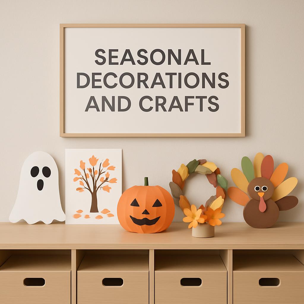 Seasonal decorations and crafts.